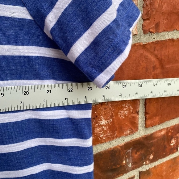 NWT Lane Bryant Womens 18/20 Keyhole Cutout Blue Stripe Vneck Short Sleeve Top - Picture 8 of 10